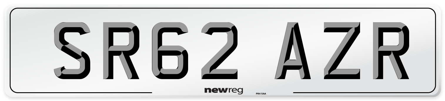 SR62 AZR Number Plate from New Reg